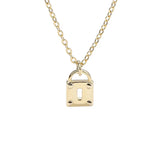 925 Silver High Classic Lock Pendant Charm Padlock Necklace