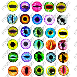 100pcs Dragon Eyes Cat Eye Toys Glass Cabochons DIY Making Accessorie