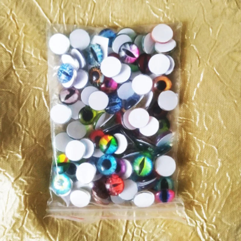 100pcs Dragon Eyes Cat Eye Toys Glass Cabochons DIY Making Accessorie