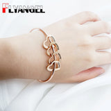 Personalised Heart Charm Bracelet with Engraved Names - Mom Gift