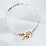 Personalised Heart Charm Bracelet with Engraved Names - Mom Gift