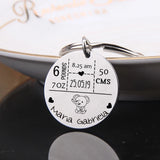 FLYANGEL Baby Stats Keychain Engraved Elephant Keepsake