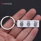 Family Fingerprint Keychain Father Memorial Present Actual Fingerprint