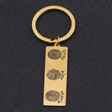 Family Fingerprint Keychain Father Memorial Present Actual Fingerprint