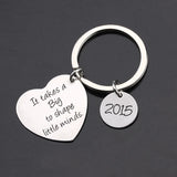 Teacher Keychain It Takes a Big Heart to Shape Little Minds Keyring Bag Charm