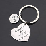 Teacher Keychain It Takes a Big Heart to Shape Little Minds Keyring Bag Charm