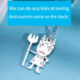 Personalized Children Drawing Necklace - Creative Gift for Parents