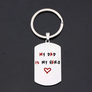 Colorful Words Keychain Dog tag Pendant Engraved Red Letters Keyring Family Gift