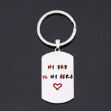 Keychain Dog tag Pendant Engraved Red Letters Keyring Family Gift