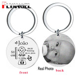 Double Side Engrave Keychain Baby State Photo Image Memorial Gift