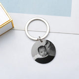 Double Side Engrave Keychain Baby State Photo Image Memorial Gift