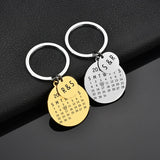 Engrave Data Photo Initials Calendar Keychain Anniversary Gift