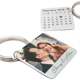 Engrave Data Photo Initials Calendar Keychain Anniversary Special Gift