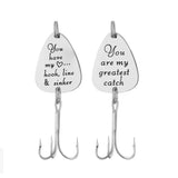 Engrave Guitar Pick Fishing Hook Keyring Dad Hook Keychain Father Grandpa