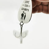 Engrave Guitar Pick Fishing Hook Keyring Dad Hook Keychain Father Grandpa