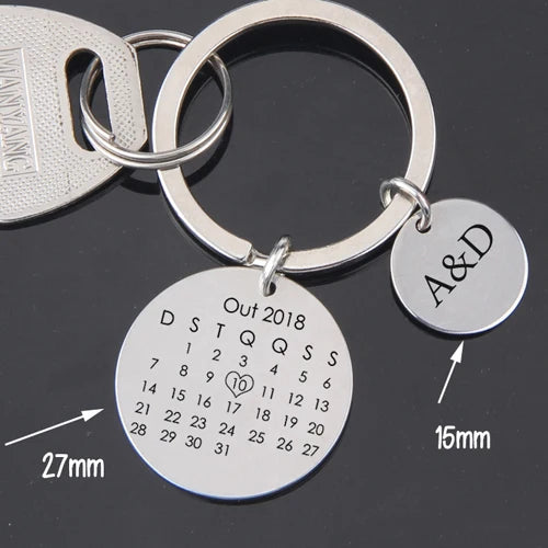 Custom Date Keychain for Couples