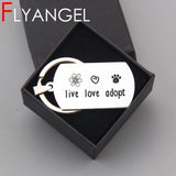 FLYANGEL Engraved Keychain Car Key Tag Live Love Adopt High Key Holder