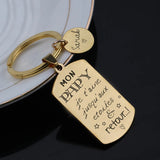 FLYANGEL Engraved Name Papa Keychain Car Key Tag