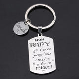 FLYANGEL Engraved Name Papa Keychain Car Key Tag