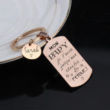 FLYANGEL Engraved Name Papa Keychain Car Key Tag