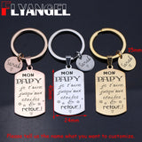 FLYANGEL Engraved Name Papa Keychain Car Key Tag