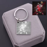 Custom Stainless Steel Family Photo Keychain