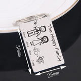 Family Keychain Name Car Key Tag Jewelry The Happy Family Keyring