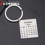 Heart Date Calendar Key Chain For Lover Couple
