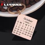 Heart Date Calendar Key Chain For Lover Couple