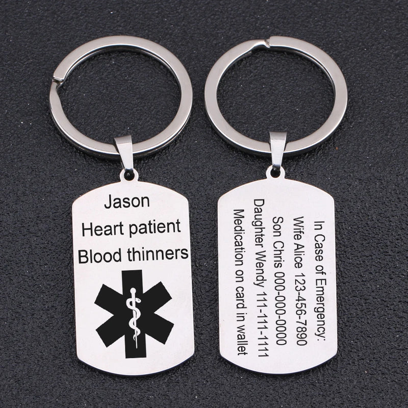 FLYANGEL Medical Alert ID Key Tag Holder