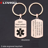 FLYANGEL Medical Alert ID Key Tag Holder