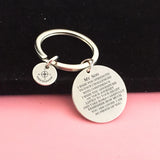 Engraved Compass Keychain Enjoy The Journey Adventure Motivational Keyring