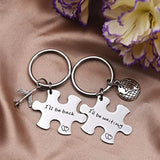 Long Distance Love Keychain Pizza Couple Key Chain