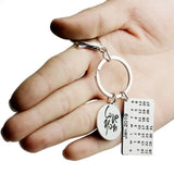 FLYANGEL Love You Engraved Date Keychain Couples Anniversary Keyring