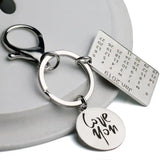 FLYANGEL Love You Engraved Date Keychain Couples Anniversary Keyring