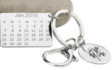 FLYANGEL Love You Engraved Date Keychain Couples Anniversary Keyring