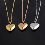 Custom Heart Photo Box Necklace - Engraved Stainless Steel