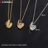 Custom Heart Photo Box Necklace - Engraved Stainless Steel