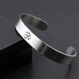 Stainless Steel OM Open Bracelet Adjustable Yoga Bracelet