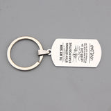 FLYANGEL To My Son Keychain Engraved Never Give Up Love Dad High Car Key Tag