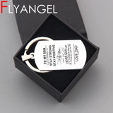 FLYANGEL To My Son Keychain Engraved Never Give Up Love Dad High Car Key Tag