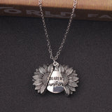 Sunshine Necklace Locket with Engraved Message Pendant for Women