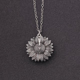 Sunshine Necklace Locket with Engraved Message Pendant for Women