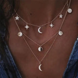 Boho Crystal Pendant Necklace Women Vintage Choker Jewelry