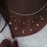 Boho Crystal Pendant Necklace Women Vintage Choker Jewelry
