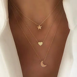 Boho Crystal Pendant Necklace Women Vintage Choker Jewelry