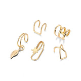 Metal Leaf Tassel Ear Clip Earrings for Women Gift