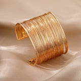European Metal Rhombus Bracelet Open Wide Cuff Jewelry