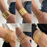 European Metal Rhombus Bracelet Open Wide Cuff Jewelry