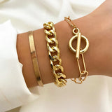 Metal Bangle Bracelet Chain OT Link Bracelet Gift